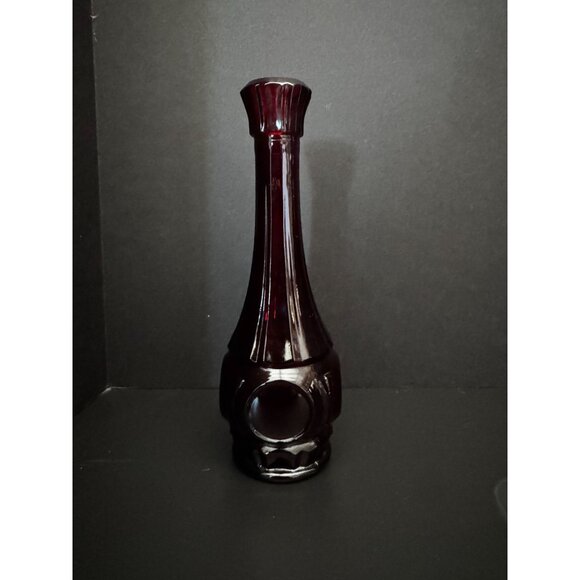 Vintage Wheaton Bullseye Ruby Red Glass Bud Vase 8.5" Tall For Flowers Or Decor - Picture 2 of 10